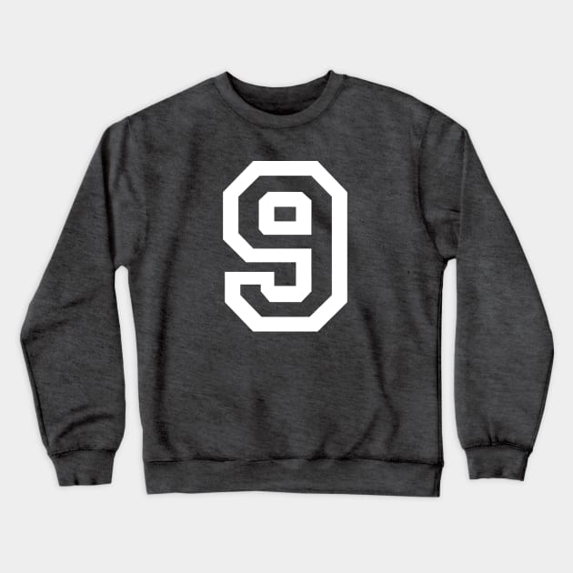 Sports Shirt #9 (white letter) Crewneck Sweatshirt by One Stop Sports